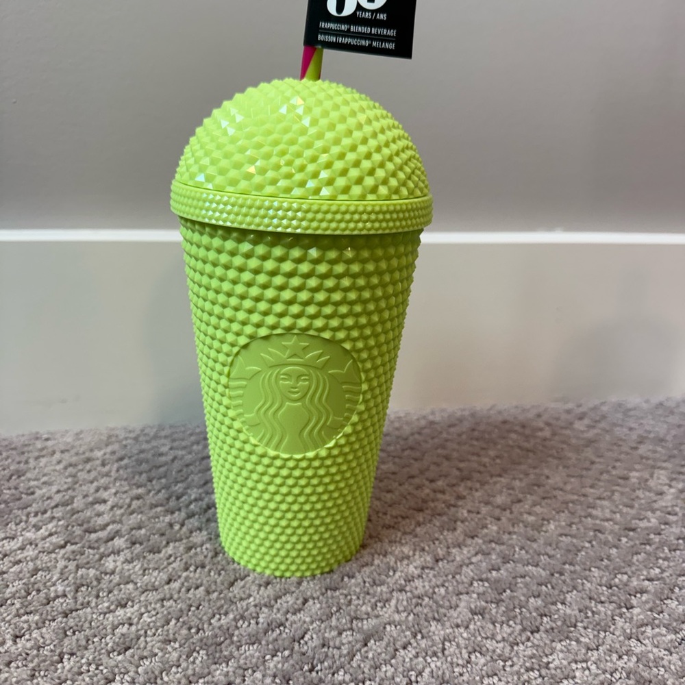 Limited edition Starbucks 30th Anniversary Neon Green Studded Tumbler.